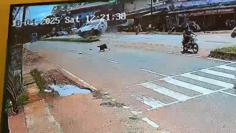 ಟೆಂಪೋ ಟ್ರಾವೆಲರ್ ನಡುವರಸ್ತೆಯಲ್ಲೇ ಪಲ್ಟಿಯಾದ ಘಟನೆ ದ.ಕ. ಜಿಲ್ಲೆಯ